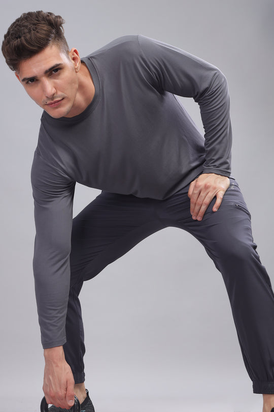 Air Cool Tee – Full Sleeve - Dark Grey Plain
