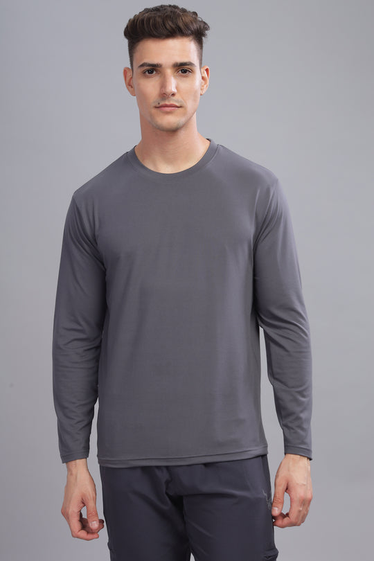 Air Cool Tee – Full Sleeve - Dark Grey Plain