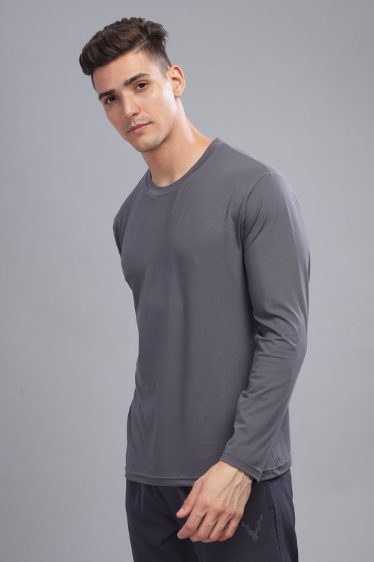 Air Cool Tee – Full Sleeve - Dark Grey Plain