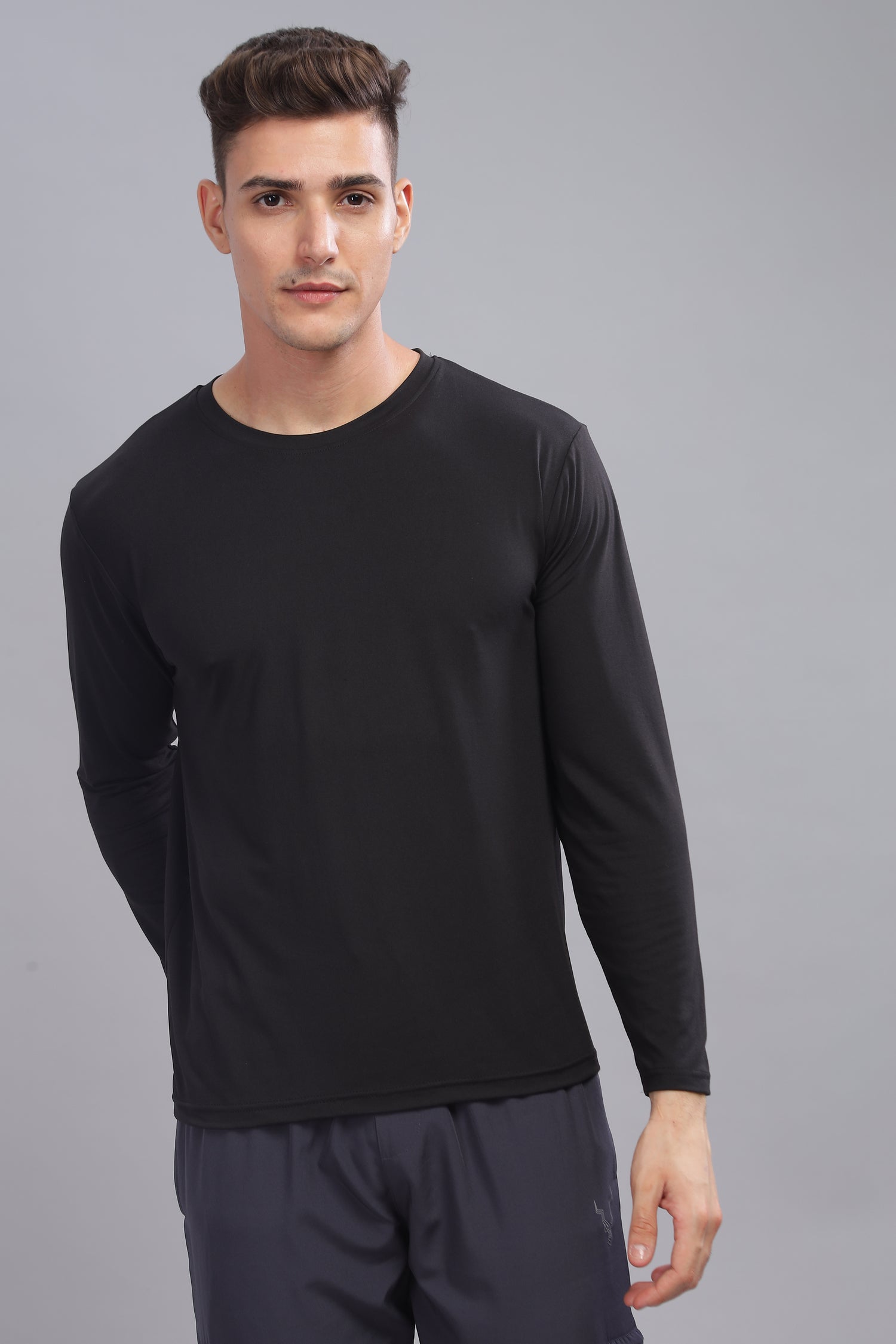 Air Cool Tee – Full Sleeve - Black Plain