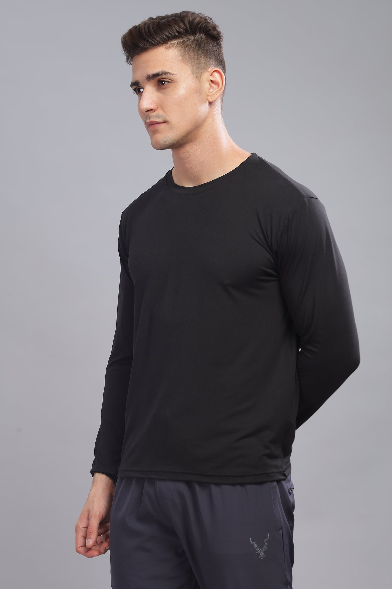 Air Cool Tee – Full Sleeve - Black Plain