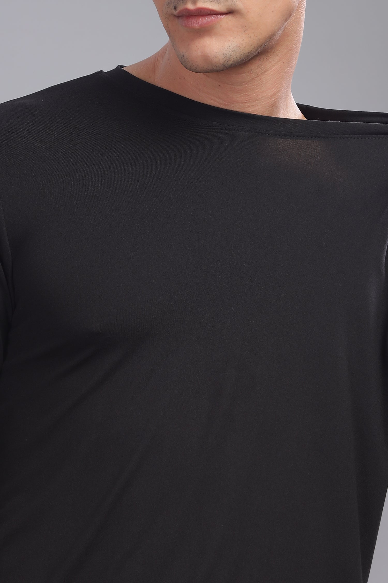 Air Cool Tee – Full Sleeve - Black Plain