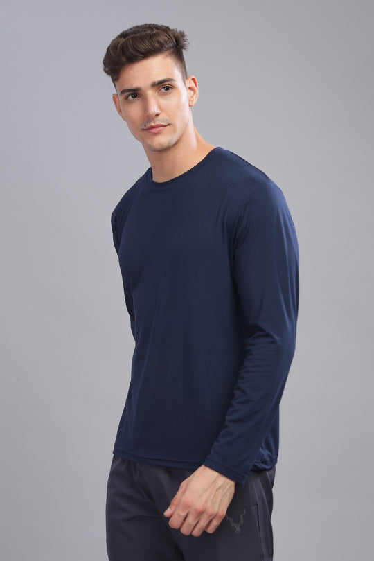 Air Cool Tee – Full Sleeve - Navy Plain