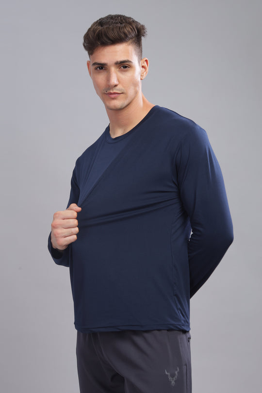 Air Cool Tee – Full Sleeve - Navy Plain