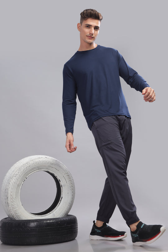 Air Cool Tee – Full Sleeve - Navy Plain