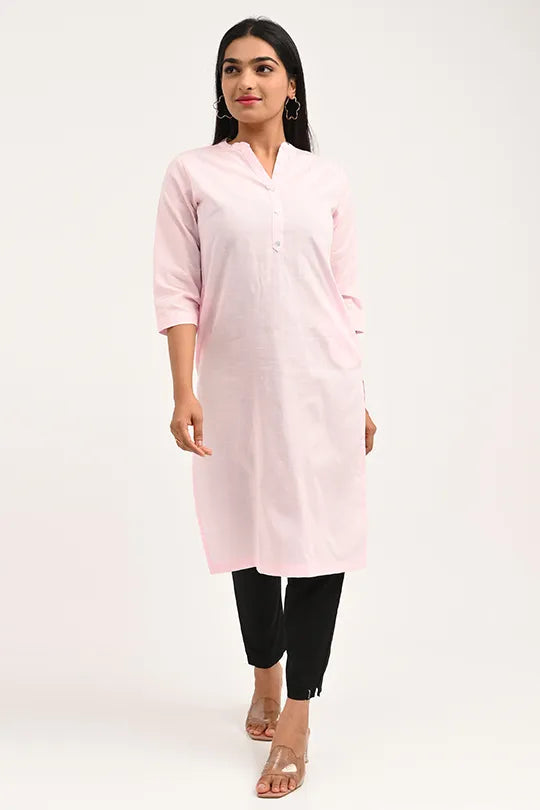 Stain proof Pink Cotton Kurti