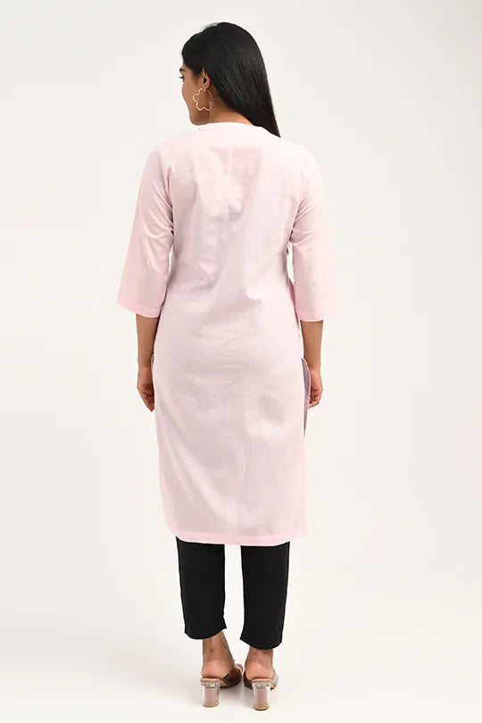 Stain proof Pink Cotton Kurti