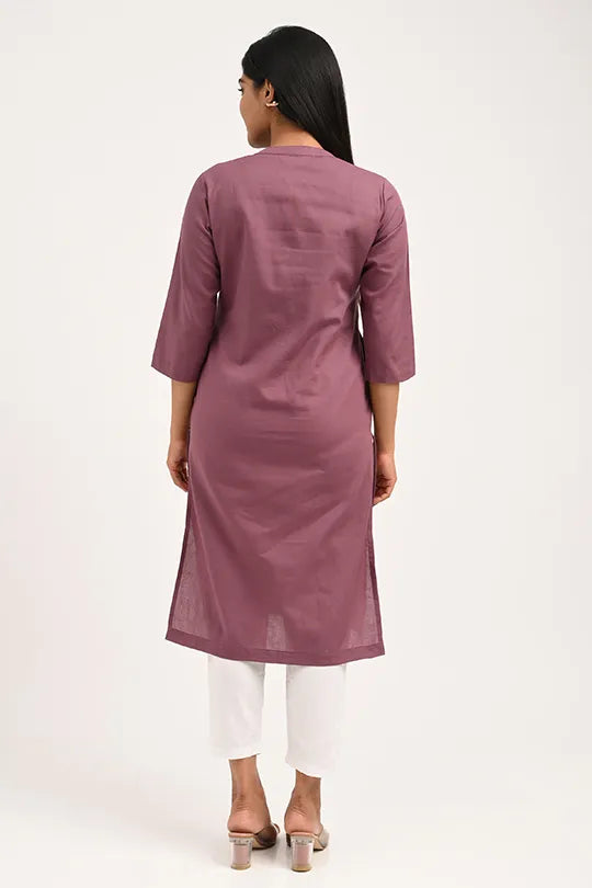 Stain proof  Rose Taupe Cotton Kurti