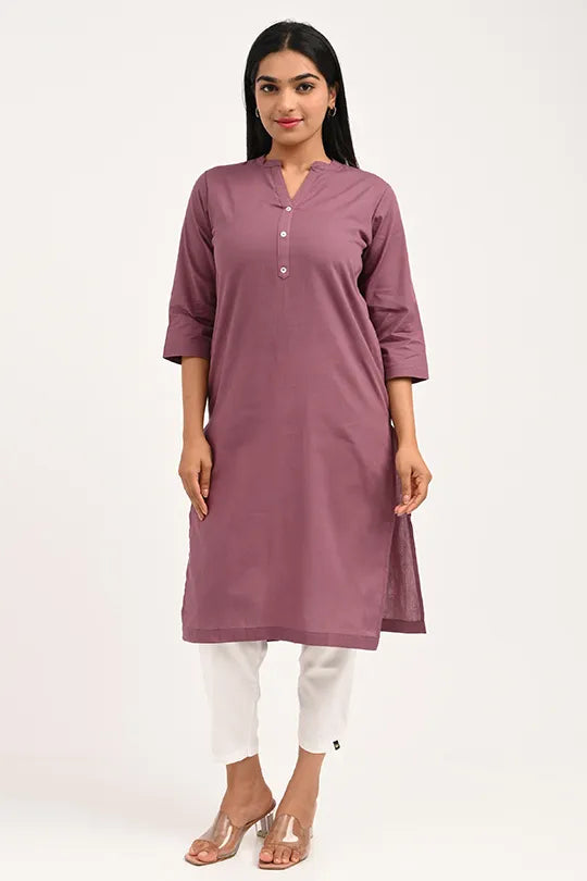 Stain proof  Rose Taupe Cotton Kurti