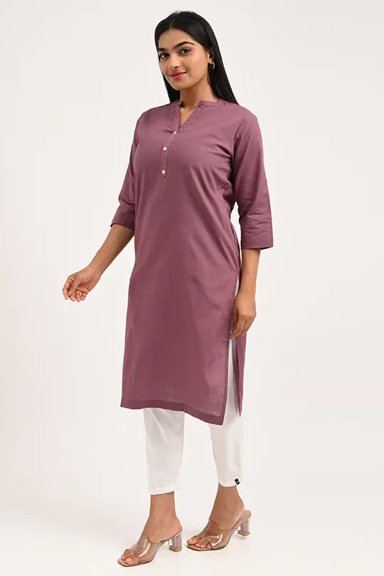Stain proof  Rose Taupe Cotton Kurti