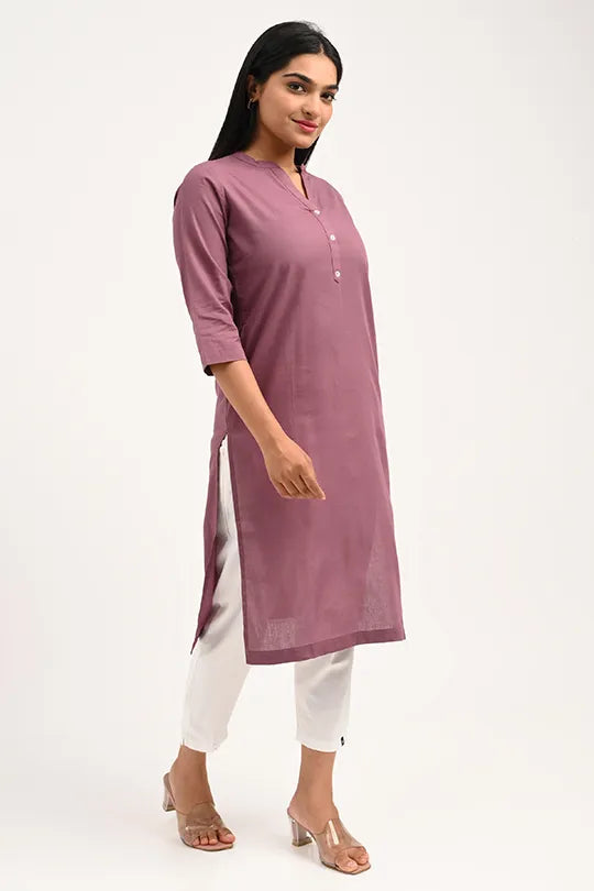 Stain proof  Rose Taupe Cotton Kurti