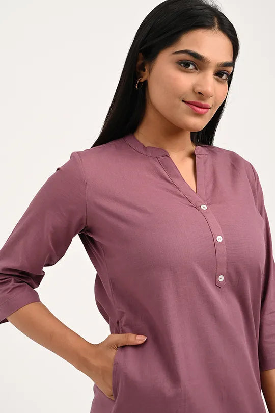 Stain proof  Rose Taupe Cotton Kurti