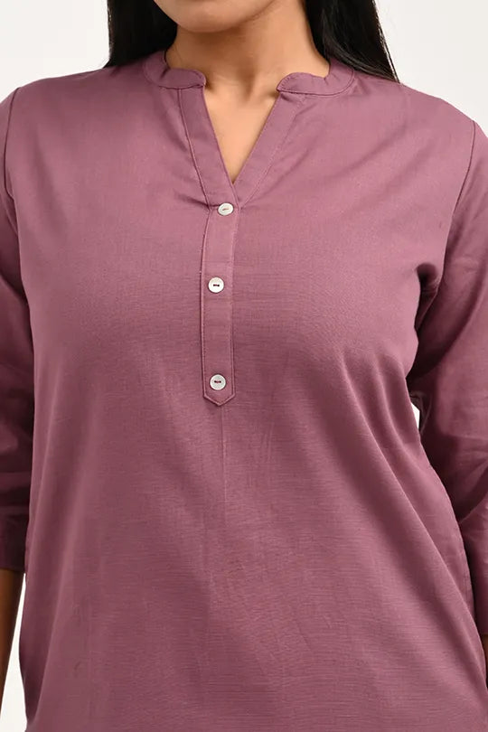 Stain proof  Rose Taupe Cotton Kurti