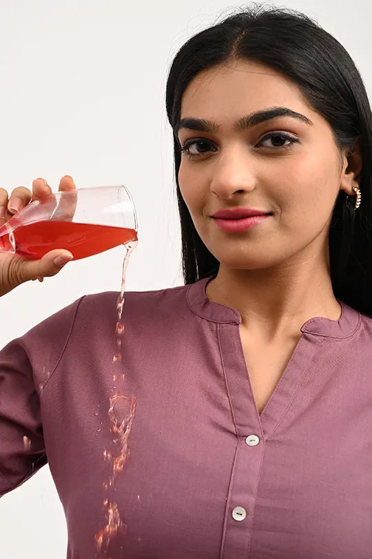 Stain proof  Rose Taupe Cotton Kurti