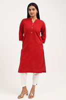 Stain proof Red Cotton Kurti