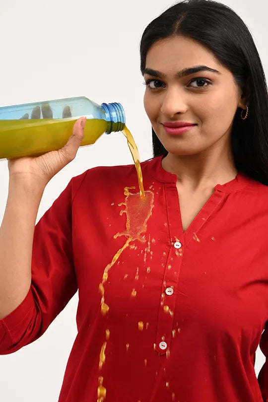 Stain proof Red Cotton Kurti