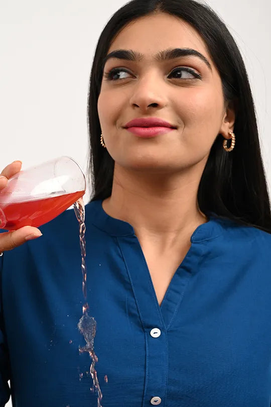 Stain proof Indigo Blue Cotton Kurti