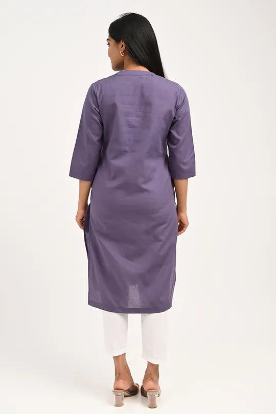Stain proof Purple Cotton Kurti