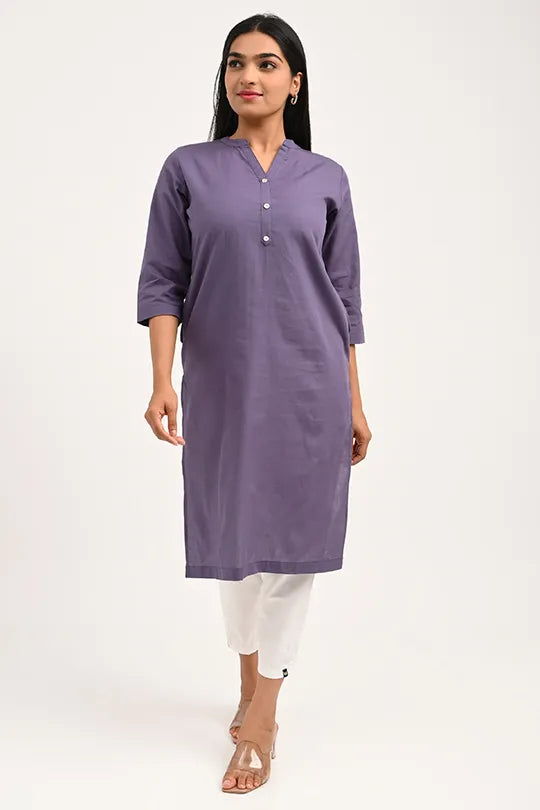 Stain proof Purple Cotton Kurti