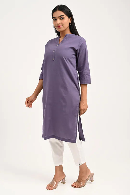 Stain proof Purple Cotton Kurti