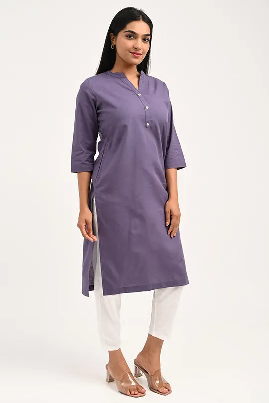 Stain proof Purple Cotton Kurti
