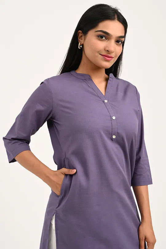 Stain proof Purple Cotton Kurti