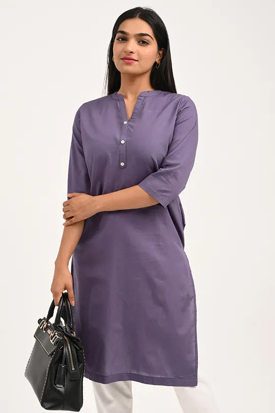 Stain proof Purple Cotton Kurti