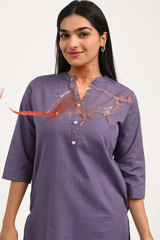 Stain proof Purple Cotton Kurti