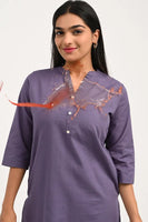 Stain proof Purple Cotton Kurti
