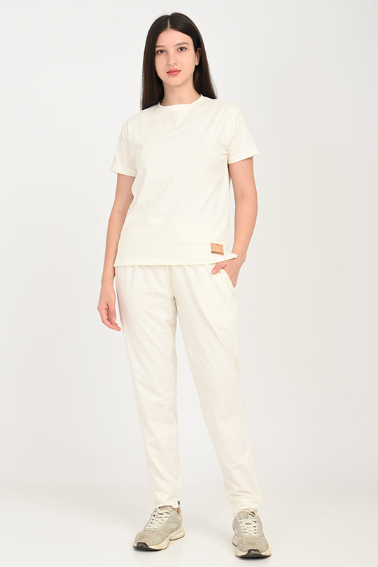 Anti Stain Cotton White Pyjama Set