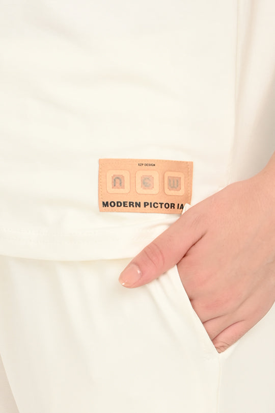 Anti Stain Cotton White Pyjama Set