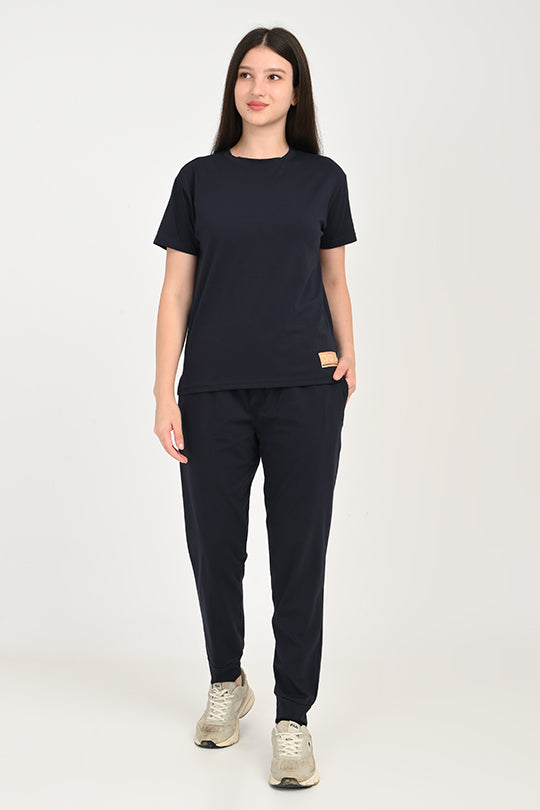 Anti Stain Cotton Navy Blue Pyjama Set