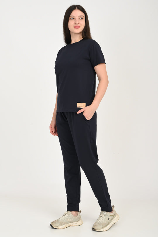 Anti Stain Cotton Navy Blue Pyjama Set