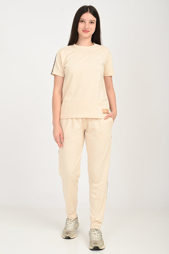 Anti Stain Cotton Beige Pyjama Set