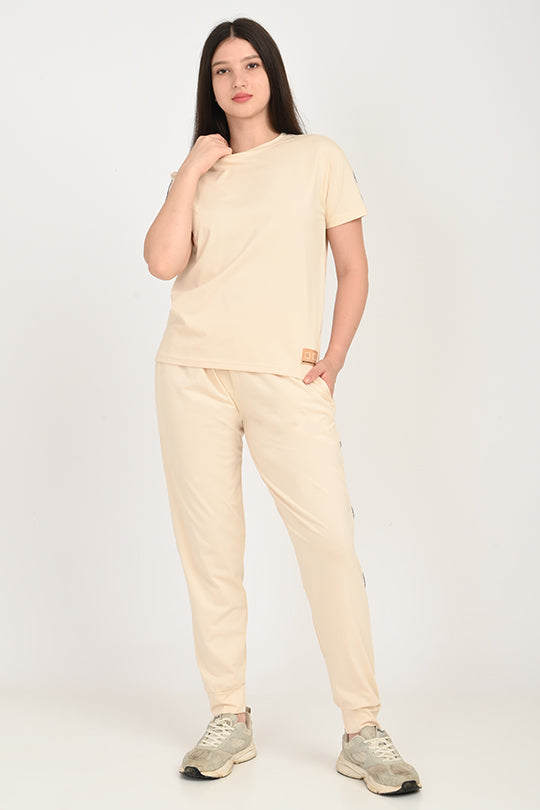 Anti Stain Cotton Beige Pyjama Set