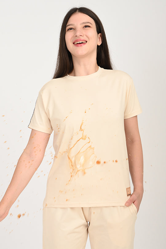 Anti Stain Cotton Beige Pyjama Set