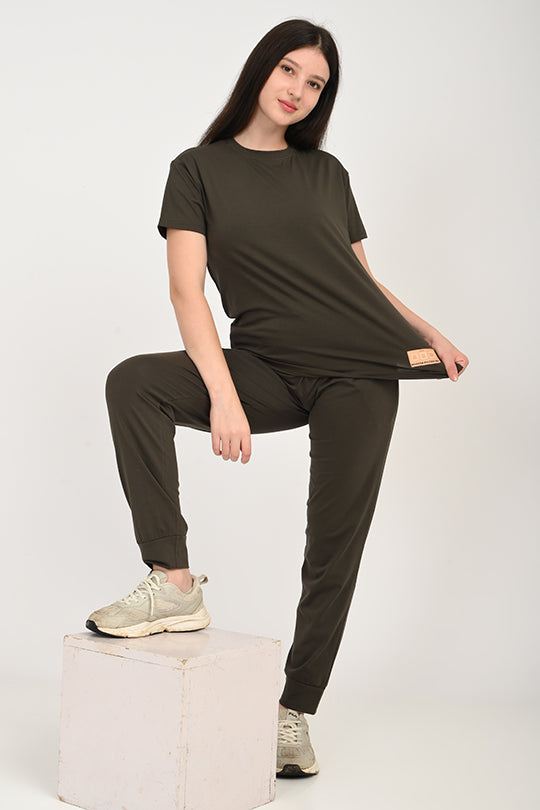 Anti Stain Cotton Olive Pyjama Set