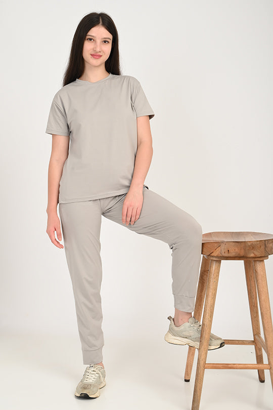 Anti Stain Cotton Grey Pyjama Set