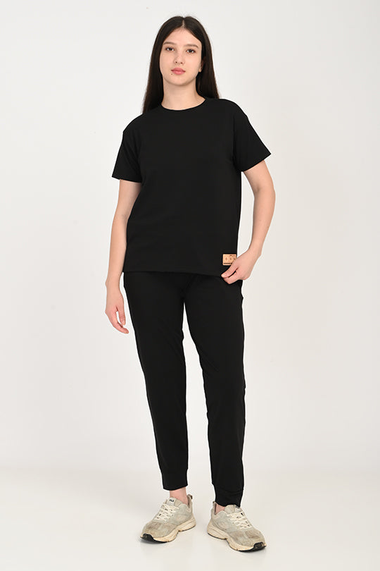 Anti Stain Cotton Black Pyjama Set