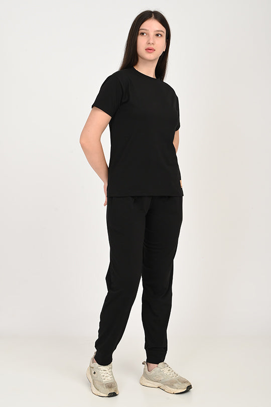 Anti Stain Cotton Black Pyjama Set