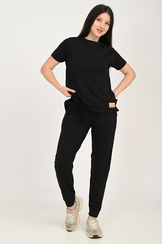 Anti Stain Cotton Black Pyjama Set