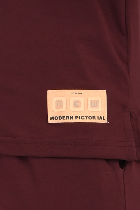 Anti Stain Cotton Maroon Pyjama Set