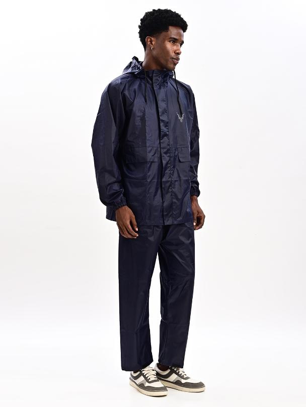 Addaxplay Premium Waterproof Raincoat - Navy