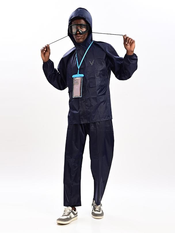 Addaxplay Premium Waterproof Raincoat - Navy