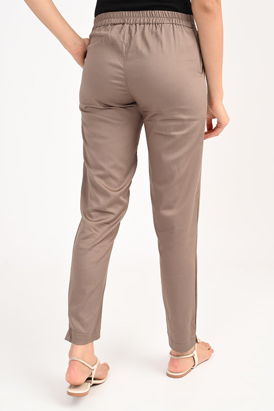 Stain Proof Rosy Brown Cotton Lycra Pant