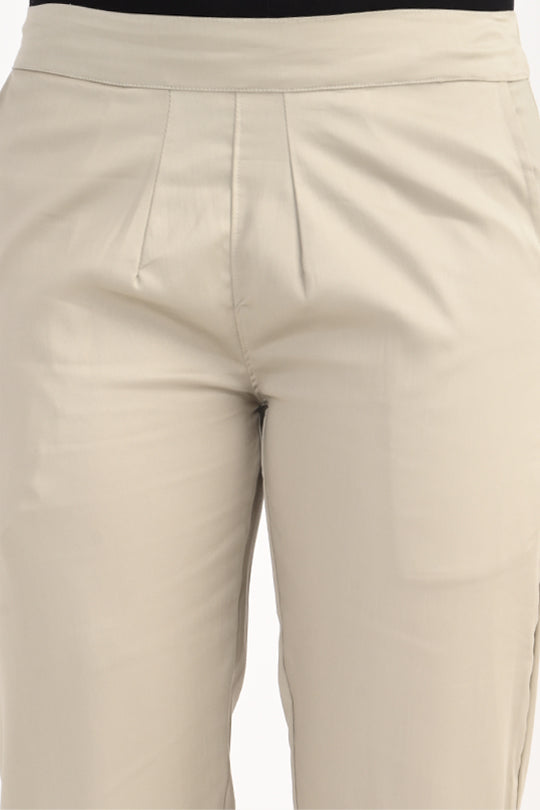Stain Proof Light Grey Cotton Lycra Pant