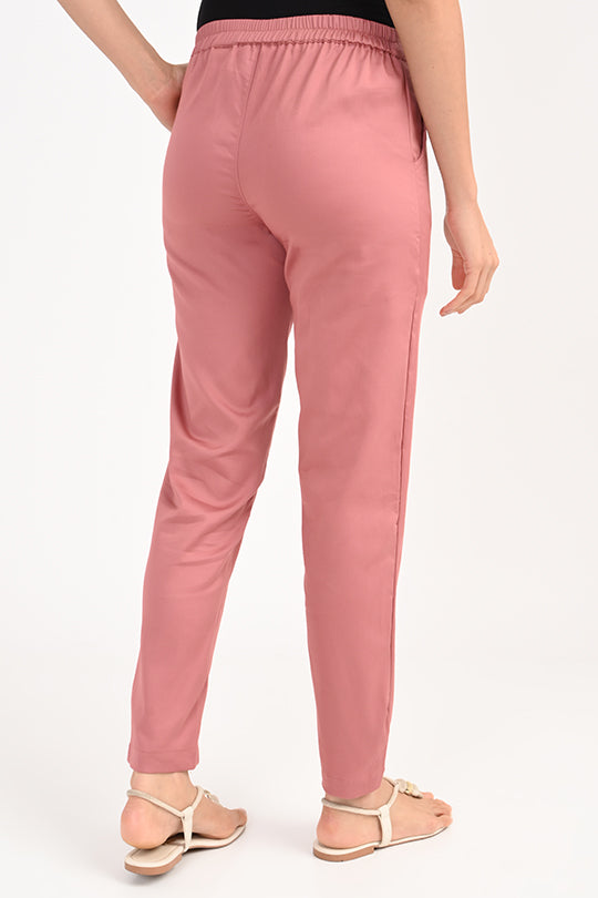 Stain Proof Turkish Pink Cotton Lycra Pant