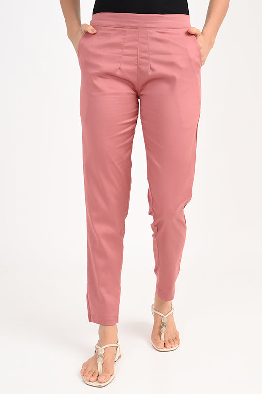 Stain Proof Turkish Pink Cotton Lycra Pant