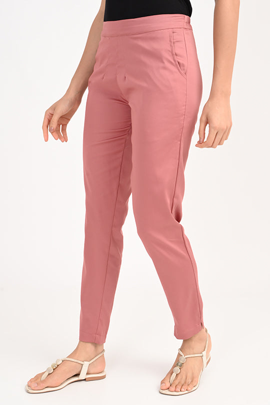 Stain Proof Turkish Pink Cotton Lycra Pant