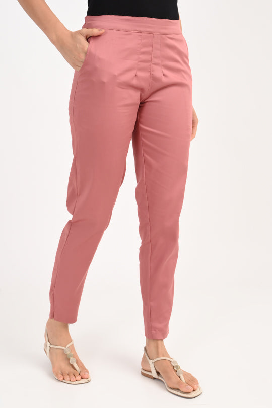 Stain Proof Turkish Pink Cotton Lycra Pant